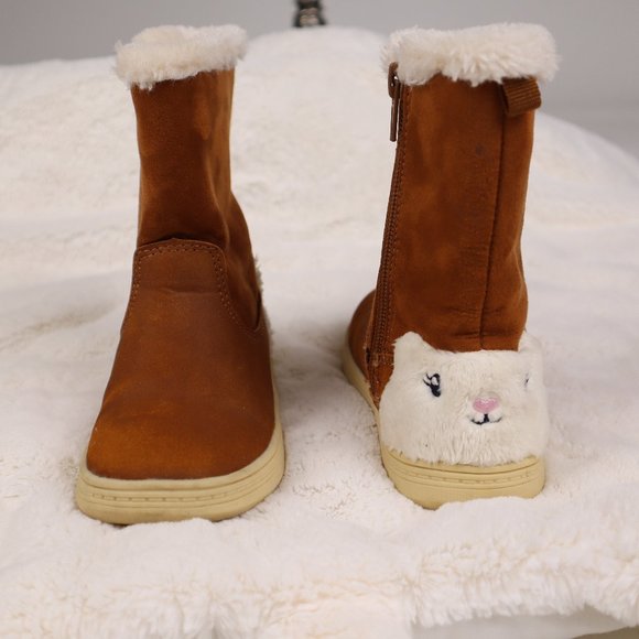 Carter's Brown Suede Winter Boots w Sherpa Interior Snow Bunny Ugg Style Size 9 - Picture 2 of 7